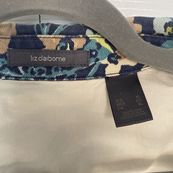 Liz Claiborne Floral Denim Jacket Women’s Size XL - Picture 10 of 12